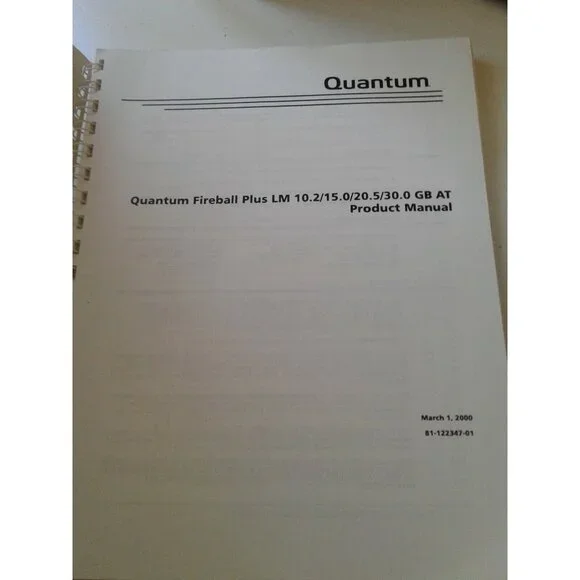 Computer Quantum Product Manual Fireball Plus LM 10.2/ 15.0 / 20.5 / 30.0 GM AT